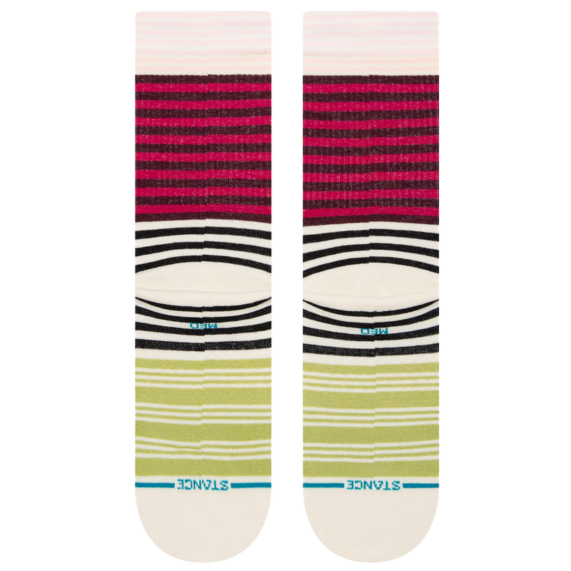 Women's Sunshine Stripe Crew, Stance Women's Sunshine Stripe Crew in Magenta\