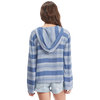 Roxy Women's Head on Over Hoodie BNG3-Bijou Blue Stripe alt View Back