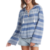 Roxy Women's Head on Over Hoodie BNG3-Bijou Blue Stripe