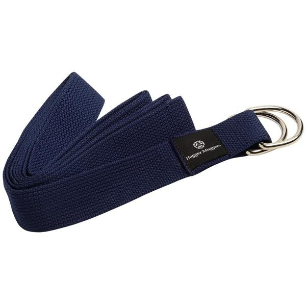 Hugger Mugger Cotton D-Ring Yoga Strap, Navy - 10'