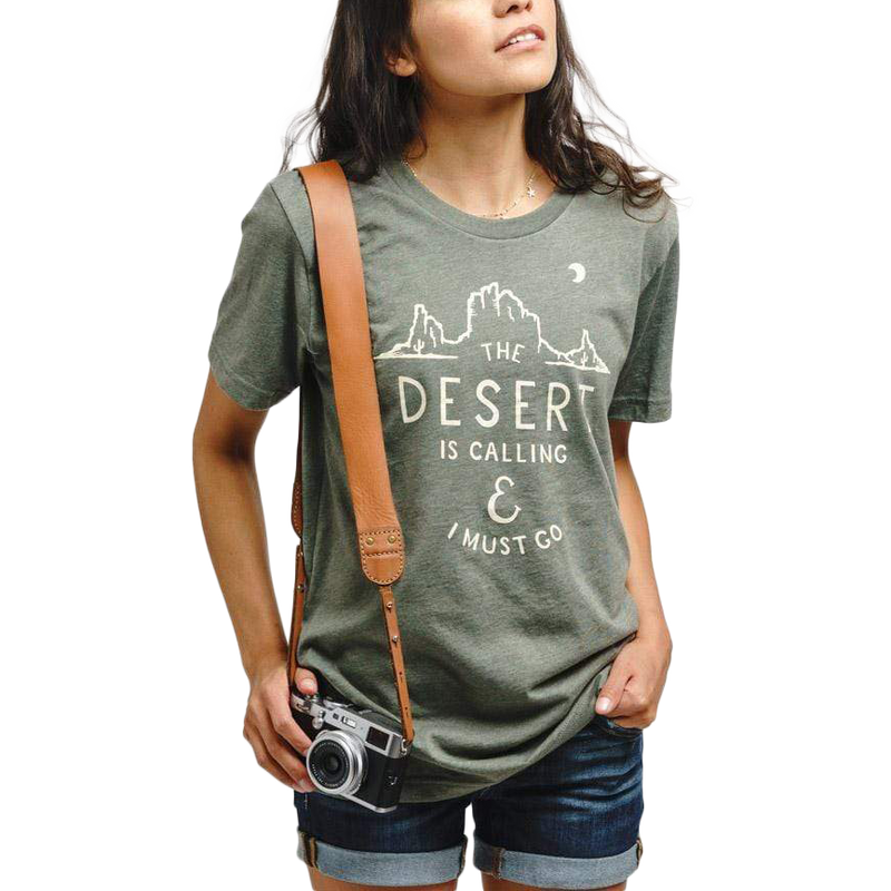 Desert is Calling Unisex Tee, Keep Nature Wild Desert is Calling Unisex Tee Moss