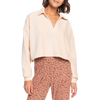 Roxy Women's On The Road Again Long Sleeve TEH0-Tapioca closeup