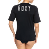 Roxy Women's Enjoy Waves Short Sleeve Lycra KVJ0-Anthracite Alt View Rear