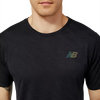 New Balance Men's Q Speed Jacquard Short Sleeve BK-Black front collar and logo