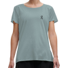 On running Women's Performance T in Sea/Black.