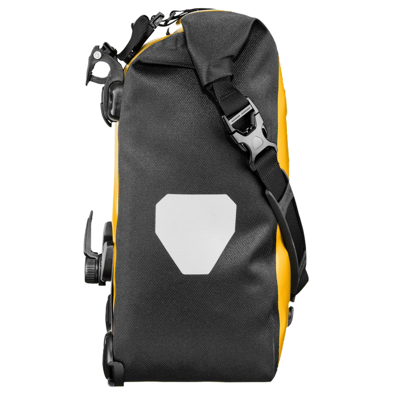 Sport-Roller Classic - Sun Yellow/Black, Ortlieb Sport-Roller Classic pannier side reflector.