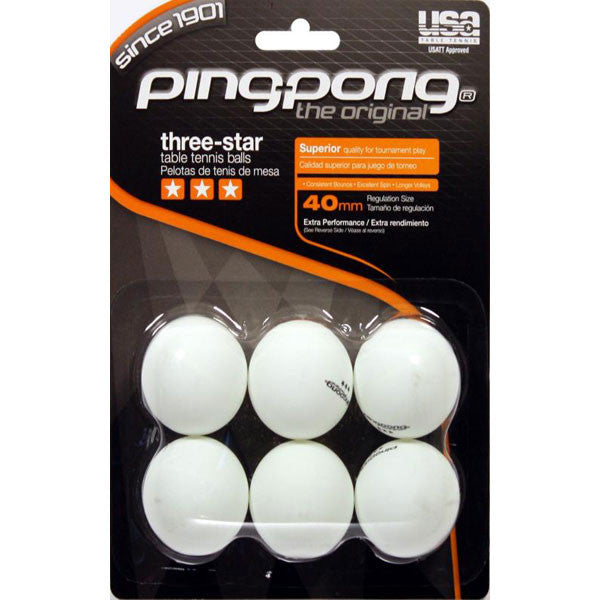 Three-Star Ping-Pong Balls (6 Pack) alternate view