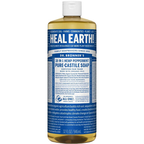 Pure-Castile Liquid Soap, Peppermint - 32 oz